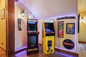 Adults and kids can enjoy playing hours on the arcades in the game room