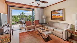 Koloa Landing Resort at Poipu #9304 - Ocean & Resort View Living Room - Parrish Kauai
