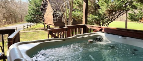 Angler hot tub in private pavilion