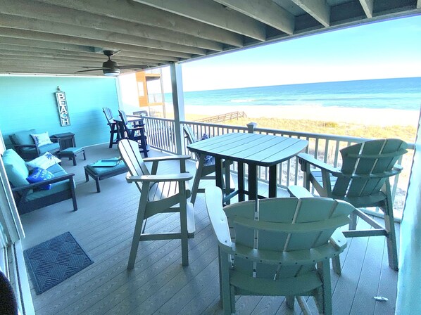 This amazing deck is like just being on the beach…maybe even better!