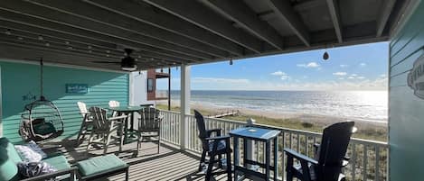 The deck is a room of its own. Indoor/outdoor living with room for all to gather