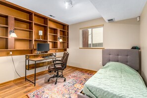 Monitor included with office desk (keyboard, computer, and mouse not included)