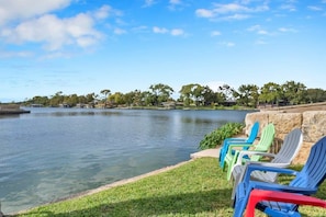 Sit and soak in the sun down at the water!