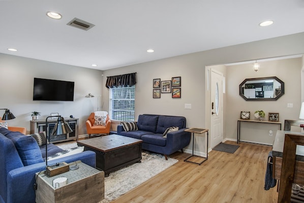 Family room and entry foyer