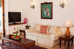 Snuggle up with a cup of coffee or tea on the comfortable sofas.