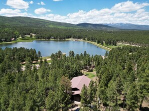 View from overhead shows the private lot and proximity to MV lake