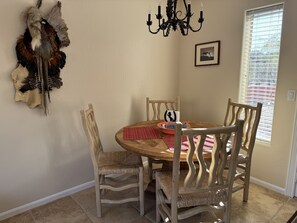 Enjoy a home cooked meal in the dining area