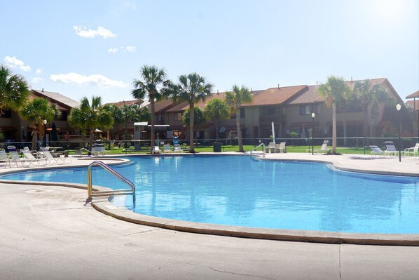 Sitting poolside enjoying the sun