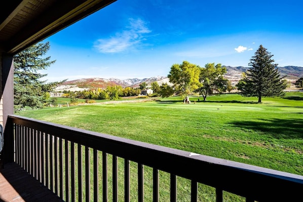 A view of the Wolf Creek Golf Course from the deck.