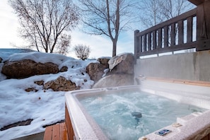 Relax and enjoy the private hot tub!