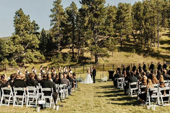 Outdoor banquet area