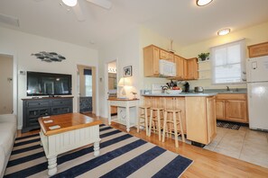 View of kitchen from living room