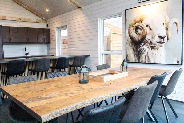 Dining room and kitchen