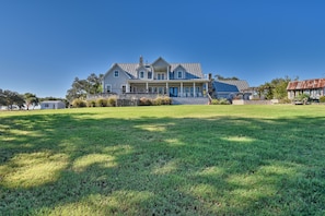 Set on a hill, the main home overlooks the Texan vista.