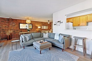 Upscale sofa with "sleeper kit" for extra twin sleeping spot.