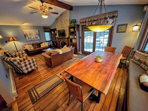 Main level living room and dining area