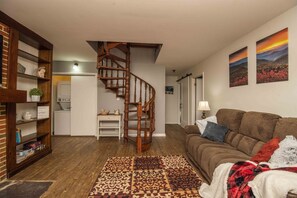 Spiral Staircase leads to King Master Suite