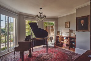 The grand piano at Roupel Estate, Devon