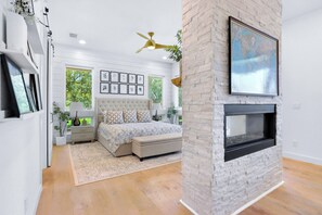 Luxury bedrooms with double sided fireplace