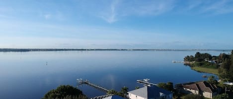 Aerial view from our cottage onto Charlotte Harbor. 