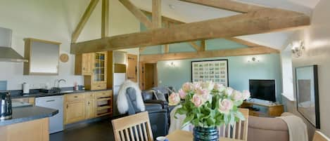 Open plan living area with underfloor heating