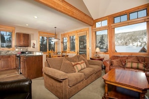 Relax in the comfortable living room.