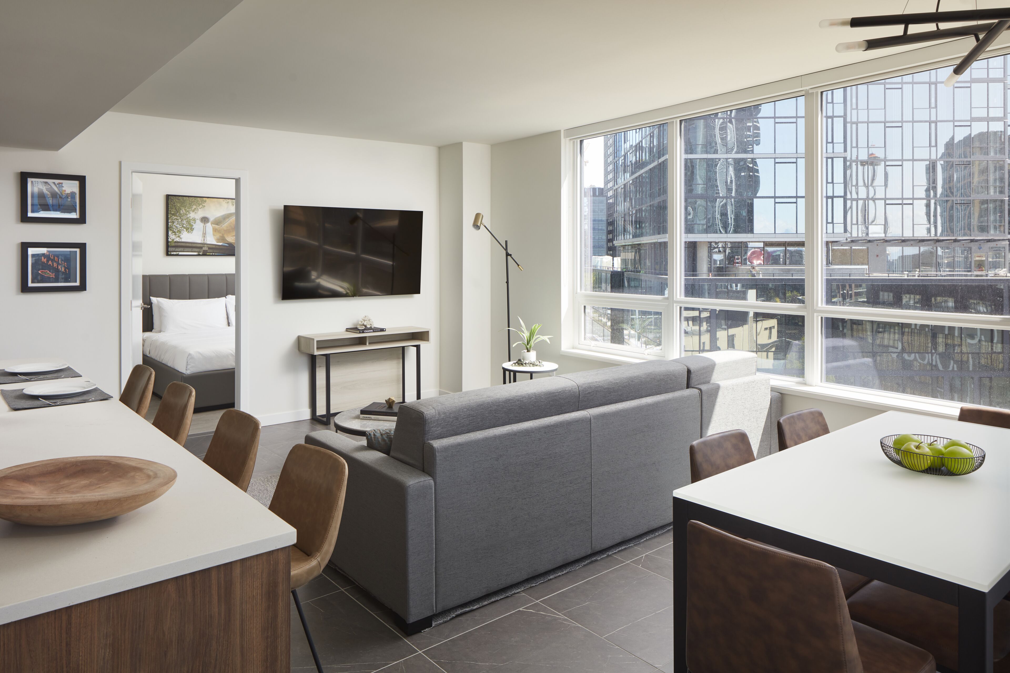 Deluxe two-bedroom suite with walk-in closet, full kitchen