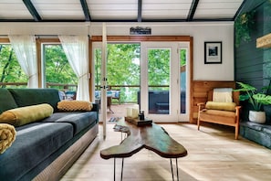 In the summer months, you'll feel as if you're staying in a treehouse.