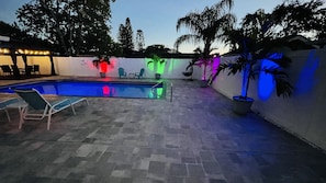 Enjoy the evening relaxing by the pool with these cool lights