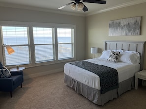 Bedroom 2 (queen bed) on the 2nd floor with a waterfront view