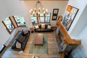 View of living area from stairs