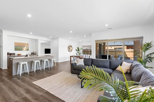 Spacious open plan living opens to outdoor living