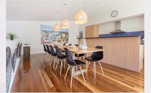 Dining table for 10 guests seated