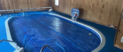 Indoor heated pool 14 x 24
Depth 3 ft to 6 ft
