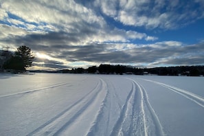 Winter Trails on Lake