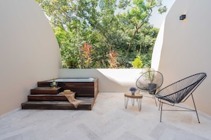 Private terrace with jetted tub