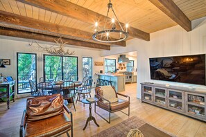 Living Room | Smart TV | Fireplace | Board Games | Books