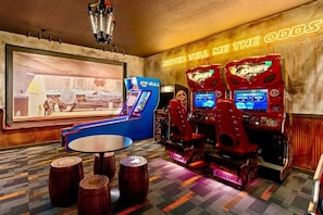 Play for free in our in-house, commercial-grade Star Wars themed arcade.
