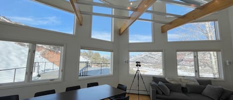 Incredible mountain views from the kitchen, dining and family room.