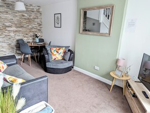 Living room, 
Sofa bed,
smart tv