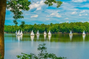 The beautiful Swift Creek Reservoir & sail club seen from 3 WaterView homes. 
