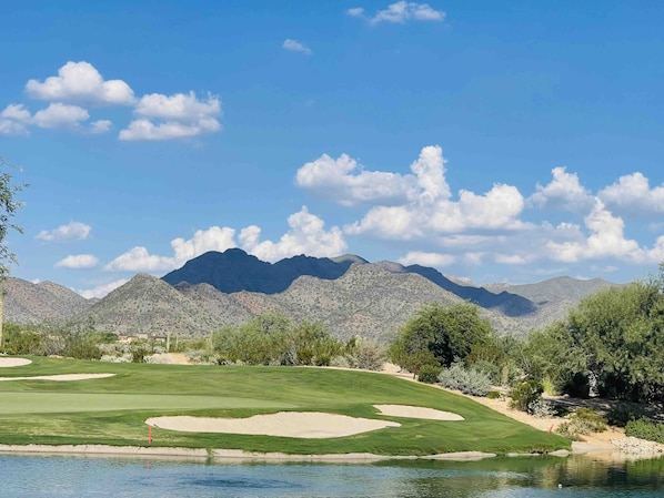 View of the mountains from Grayhawk Golf Course . Walking distance from condo . 