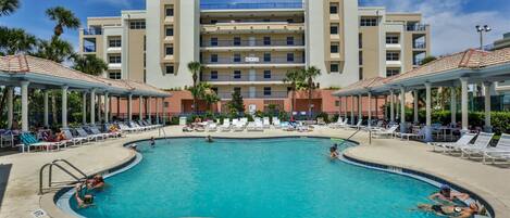 Pool located just steps down from the condo