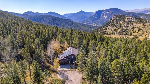 Birds eye view of Alpenglow Ranch, Estes Park