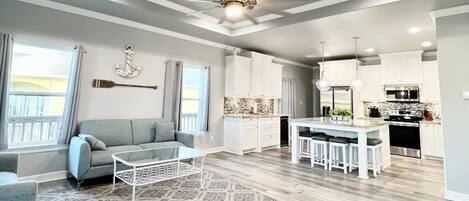 Open floorplan kitchen and living space.Welcome to the S.S. Escape!