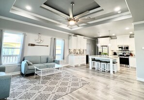 Open floorplan kitchen and living space.Welcome to the S.S. Escape!