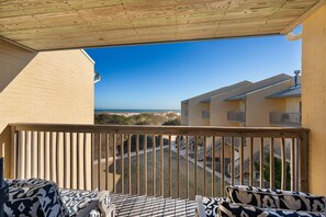 QB4: Red Drum | TL Bedroom 2 Covered Deck with Ocean Views