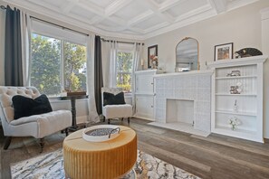 Formal living room with vintage 1920s character.