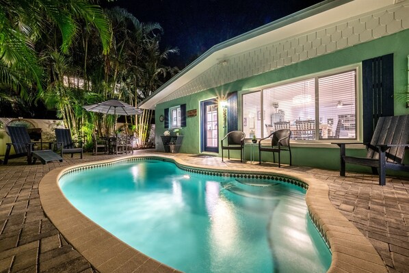 Private heated pool