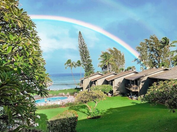 Imagine yourself sipping a warm cup of coffee or enjoying a nice glass of wine with this lovely view from your  personal lanai!